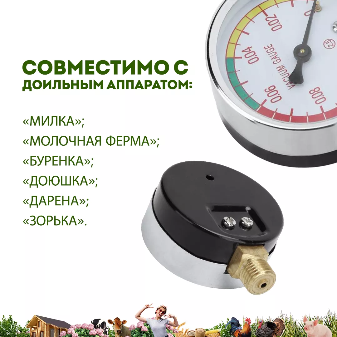 Вакуумметр для доильного аппарата поршневого типа
